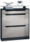 Vladon Schuhschrank Fiesta, Schwarz matt/Sandgrau Hochglanz/Schwarz Hochglanz - Schuhkipper für 16 Paar Schuhe (89 x 104 x 23 cm)