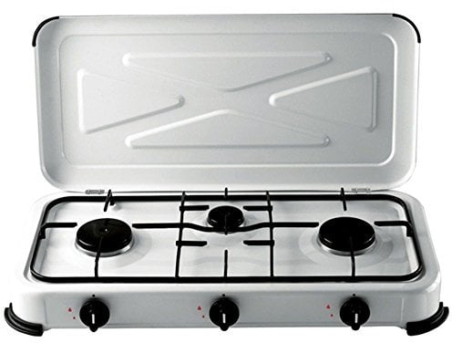 FORNELLO A GAS 3 FUOCHI PER GAS BOMBOLA COLORE BIANCO
