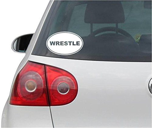 INDIGOS UG Auto Aufkleber Wrestle Euro OVAL WWE WWF UFC - weiß - 139mmx86mm - Autoaufkleber - Tuning - Sticker - Heckscheibe - Fahrrad - Motorrad - UV beständig