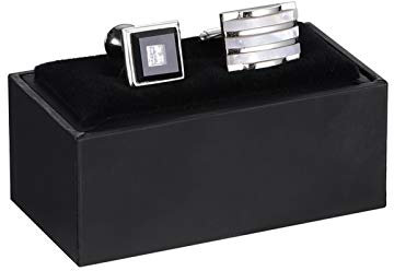 HooAMI Manschettenknopf-Box, Krawattenklammer, Geschenk-Box, Schwarz, Schmuck-Geschenkbox