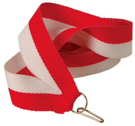 pokalspezialist Medaillenband rot/weiß 22mm breit 10 Stück