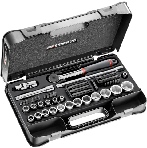 Facom S.851 Series S.851 1/2 Metric 6-Point Sockets Set, 48-Piece,Multicolored