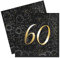 Unique Party 57493 - Glitz Gold Foil 60th Birthday Paper Napkins, Pack of 16