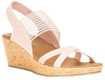 Skechers Women's Beverlee-HIGH Tea Open Toe Sandals, Pink, 6 UK