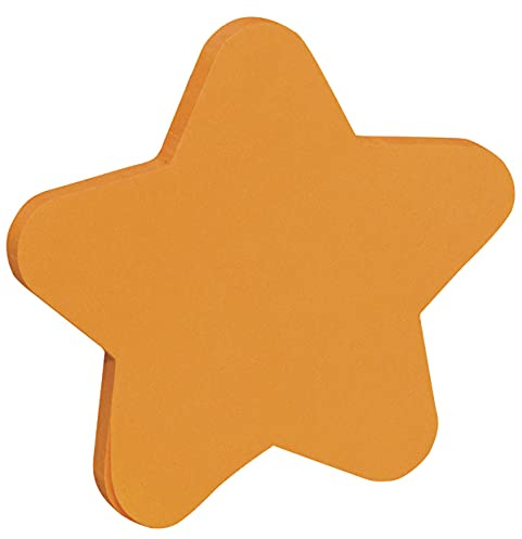 DONAU 7570001PL-12 Notes Haftnotizen Stern Orange/ Selbstklebewürfel Haftnotizzettel Sticky Notes/ 1x50 Blatt, Notizblöcke für Büro Schule