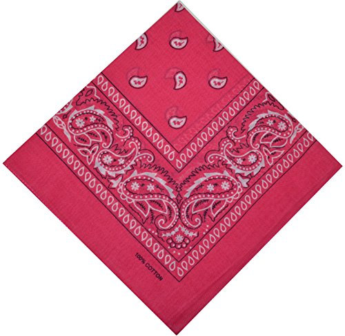 Bandana Halstuch Biker 1er 3er 6er 12er Pack Nikki Tuch Schal Paisley Kopftuch 100% Baumwolle (1er, Pink)