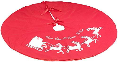 PEARL Weihnachtsbaumdecke: Weihnachtsbaum-Decke in Rot & Weiß mit Santa-Claus-Motiv, Ø 100 cm (Christbaumdecke, Weihnachtsdecke Tannenbaum, Weihnachtsbaumständer)