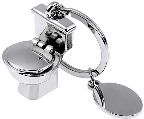 Porte Clés Original WC Toilettes, en métal, idée Cadeau crémaillère, Livraison Rapide de France!