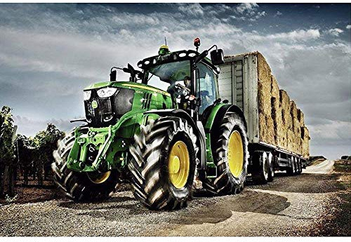 Seilak Diamond Painting 5D DIY Kunsthandwerk Strass Stickerei Mosaik Set Voller Diamanten Kreative Wanddekoration Traktor, Square Drill, 30X20Cm