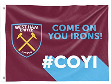 FOCO Officially Licensed West Ham United FC Motivational Slogan Football Club Flag