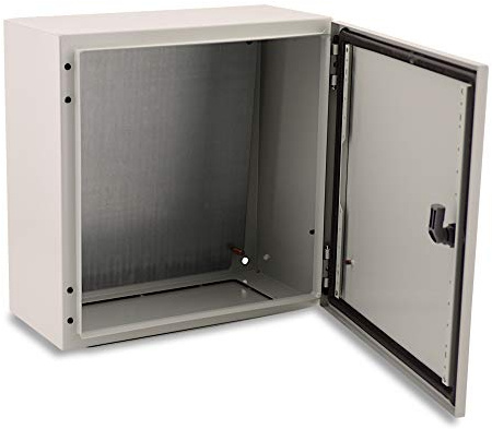 BOXEXPERT® Verteilerkasten außen wasserdicht [Schutzklasse IP66, Stahlblech] 400x400x250mm - Serie Treva | Schaltschrank außen | Stromkasten Außenbereich | Schaltkasten | Verteilerkästen