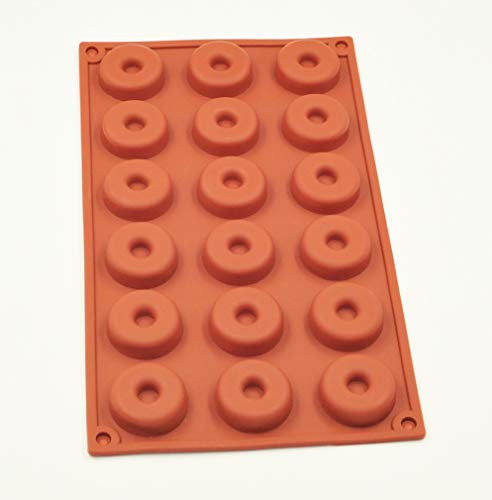 Selecto Bake Moules à Donuts en Silicone Moule à Donuts à 18 Cavités Plateau de Cuisson Antiadhésif pour Faire des Donuts Gâteau Biscuit Sans BPA Mini Moules à Gâteaux Plateau pour DIY