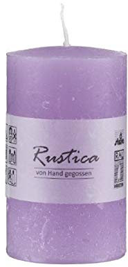 Kopschitz Rustikale durchgefärbte Kerze Flieder, 150 x 70 mm, Stumpenkerze, rußarm, tropffrei, RAL Kerzengüte Qualität