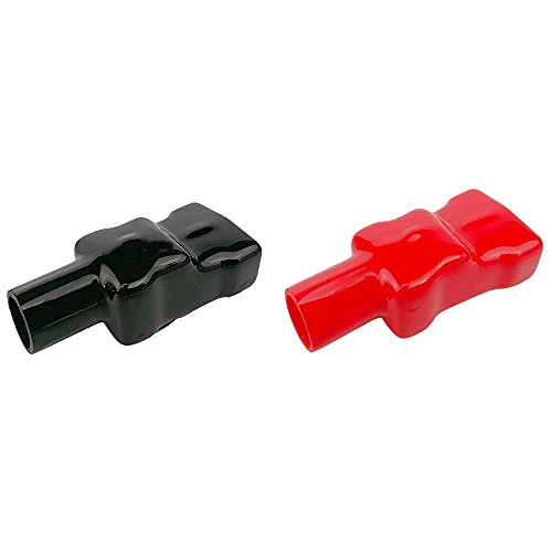 ANCLLO 2 Pcs Car Battery Terminal Covers Red Black Soft Plastic Battery Terminal Protector Boots Flexible Positive and Negative…