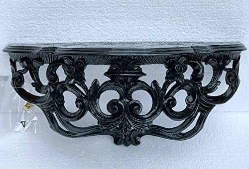 Artissimo Console baroque murale / miroir / étagère murale - 40 x 17 cm - Console suspendue antique (noir)