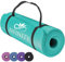 NBR Yoga Mat Exercise Fitness foam Extra Thick Non-Slip Large Padded High Density for Pilates gymnastics stretching Workout with Free Carry Strap (Teal)