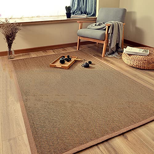 YUJIANHUAA Bambusmatte,rutschfeste Bambusmatte,Teppich Bambus,Wohnzimmer Läufer Bambusteppich,Japanischer Stil rutschfest Fußboden Mats Wohnzimmer Schlafzimmer Balkon Bereich Teppiche (140x200cm)