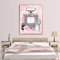 SYXBEIVK Bouteille de Parfum Imprimé Toile Mur Art - Mode Impression Rouge à Lèvres et Chaussures - Affiche Rose - 50x70cm Sans Cadre