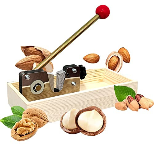 TONIJAWES Nussknacker,Geeignet für ältere Menschen Nussknacker Walnuss, öffnet mühelos hartschalige Nüsse, EIN Geschenk für Nussliebhaber, Holztablett mit rutschfesten Gummifüßen.