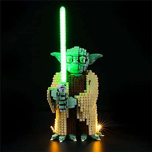 GEAMENT Jeu De Lumières Compatible avec Lego Yoda - Kit D'éclairage LED pour Star Wars 75255 (Modèle de Bloc Non Inclus)
