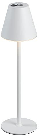 kabellose LED-Tischlampen, 5000 mAh wiederaufladbare Akku-Schreibtischlampe, 3-stufiges Helligkeits-Nachtlicht, Metallgehäuse, für Abendessen/Couchtisch/Restaurant/Schlafzimmer für Paare(weiß)