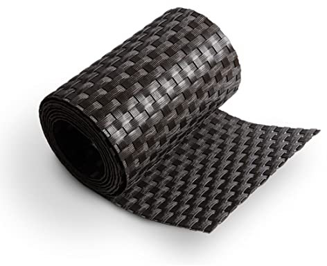 TAMS® Premium Sichtschutzstreifen PE Rattan 255 cm x 19 cm Sichtschutz Rattanschutz Rattan Rolle Zaunblende Stabmattenzaun Dunkelbraun Grau Hellgrau (Dunkelbraun)
