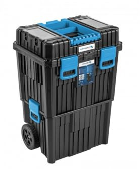 HÖGERT Technik Mobiler Werkzeugkasten - 2-Teiliger, Modularer Werkzeugkoffer mit Abnehmbarem Träger, 30 kg Kapazität, Ideal für Wartungsdienste, Werkstätten & Heimwerker