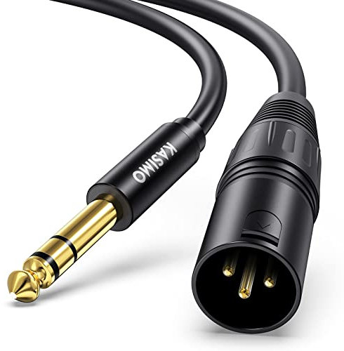 KASIMO 3M XLR Male to 6.35mm (1/4 inch) TRS Stereo Jack Lead Balanced Signal Interconnect Cable, XLR Male to Quarter inch Patch Cable for Microphones, Mixer, Audio Sound Consoles, Power Amplifier
