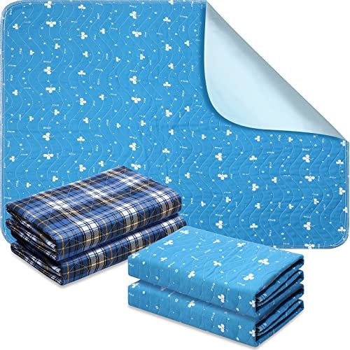 4 Stück Waschbar Hund PIPI Pads Wiederverwendbar Welpen Trainingspad Saugfähig Welpenmatte Wasserdicht Welpenunterlage rutschfest Matte für Haustier Meerschweinchen, 2 Stile (45 x 60 cm)