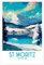 FISH DRAGATE St. Moritz Reise-Landschaft-Poster für Wohnzimmer, Büro, Heimdekoration, moderne Wandkunst, Geschenk, rahmenlos, 30 x 45 cm