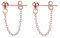 Reffeer 925 Sterling Silber Kugelkette Ohrstecker baumeln für Damen Ohrringe Kette Tropfen Ohrringe Ohrstecker (C-Roségold)