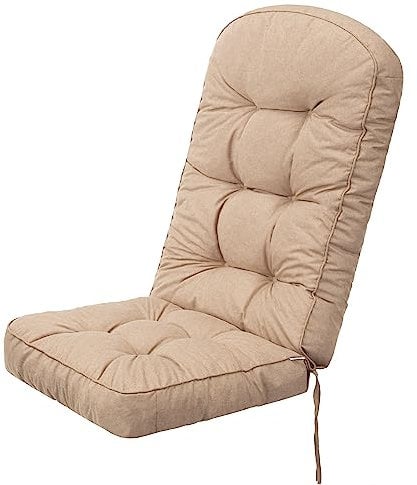 PillowPrim Gartenstuhl Auflagen - Bequeme Liegen als Sitzauflagen für Gartenmöbel - Extra Dicke Sitzauflagen - Polsterauflagen für Hochlehner - Kissen Garten im Freien - 145 x 56 x 10 – Beige
