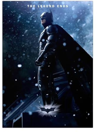 Displate Offiziell DC Comics MetallPoster Magnetische Befestigung Inklusive Lizenziert Bilder Hochwertiges Poster The Dark Knight Rises - Batman The Legend Ends 45 cm x 32 cm