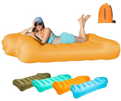 COOZMENT Tragbare aufblasbare Couch, wasserdichte aufblasbare Liege, Luft-Sofabett, 317,5 kg Kapazität, aufblasbarer Strandstuhl, Bett, Luftcouch für Outdoor/Camping/Musikfestival