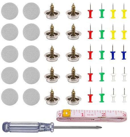 Auto Dachhimmel Reparatur Set KFZ Reparatur Nieten Auto Dachhimmel Reparaturknop für Alle Autos Dachhimmel Reparieren Mit Farbigen Stecknadeln Schraubendreher Maßband