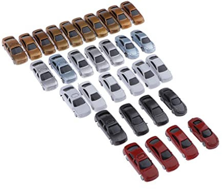 harayaa Lot 30 Stück Modellautos Zug Eisenbahn Straßenlandschaft N Maßstab 1:150