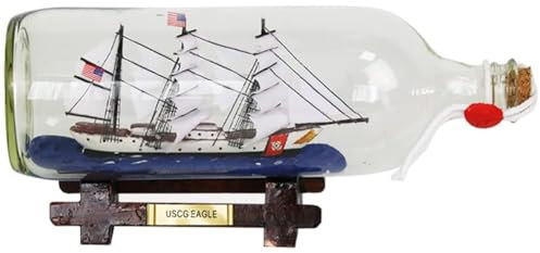 FLADO Segelboot in Einer Flasche, Schiffsmodell in Einer Glasflasche, Schiffs- und Bootsbausatz für mediterrane Raumdekoration (25,5 * 8,5 * 11 cm)