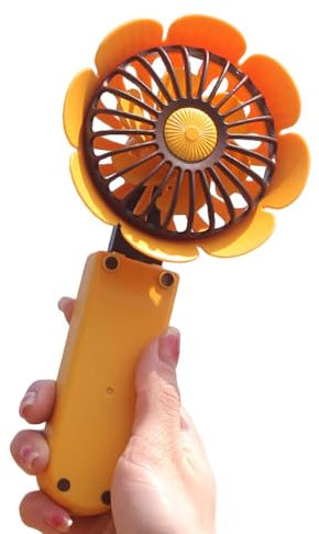 Ventilador de mesa portátil, suministros silenciosos con 3 velocidades ajustables, enfriador de aire de plegable de mano, recargable por USB, ventilador de mesa con forma de para