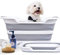 CYGNE Baignoire pliable pour animal domestique avec bouchon de vidange d'eau pour chiot, petit chien, chat, sans BPA, gris