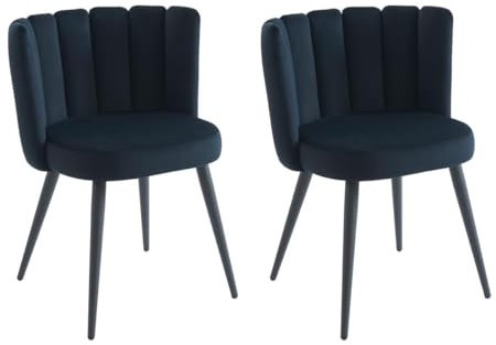 Pascal Morabito - Stuhl 2er-Set - Samt & Metall - Schwarz - PRANILA