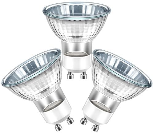 GU10 Halogen Bulbs 50W, GU10 Bulbs Warm White 2800K, 230V 540lm Dimmable Halogen Spotlight 2 Pin for Ceiling, Track Light, Candle Warmer Lamp, 3 Pack