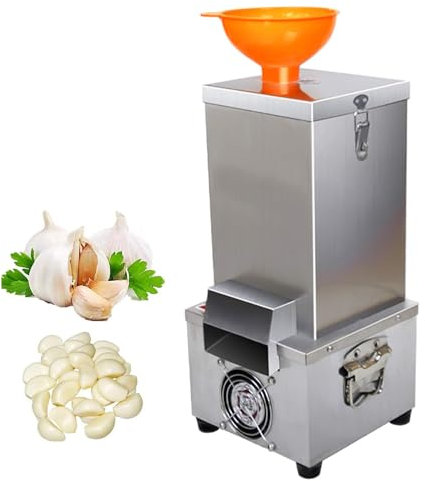 QUTBAG Peladora de ajos Enteros, pelador de ajos eléctrico de 180 W, pelador de ajos de Acero Inoxidable de 25 kg/h para Restaurante, hogar y Comercial
