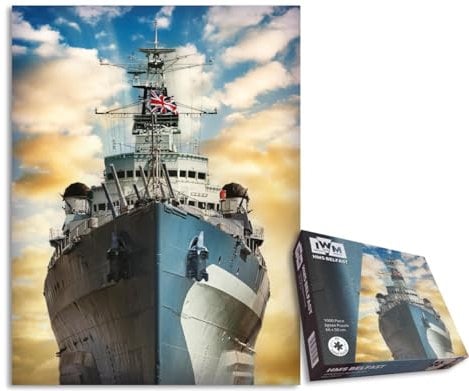 HMS Belfast 1000 Piece Jigsaw Puzzle - Imperial War Museums - Royal Navy Surviving War Ship From World War 2 For Adults Size 66cm X 50cm
