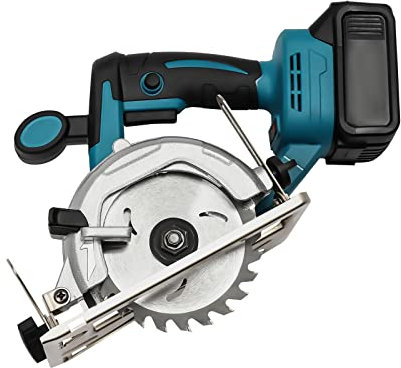 Sierra Circular Con Batería Sierra Puro de 4.0 Ah Batería de 0-45° Corte Oblicuo de 4.9 Pulgadas Con Cargador Guía Paralela Cuchilla de Corte Para Corte de Madera/Plástico Metal Blando