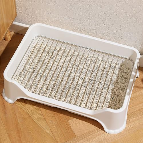 Bandeja para Orinal para Perros, de Acero Inoxidable, Extraíble, Lavable, para Entrenamiento de Inodoro para Mascotas, Bandeja para Orinar para Perros Pequeños y Medianos, (White)