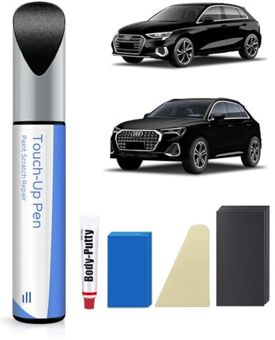 PARTS4EV LY9B Kit de peinture de retouche noir brillant – Correspondance exacte pour Audi – Réparation des rayures et des éclats