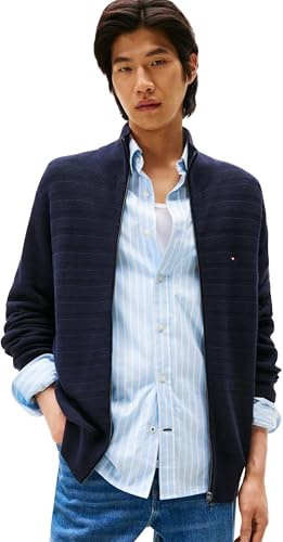 Tommy Hilfiger Men’s Warm Stripe Structure Jumper with Zip
