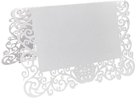HICOHAND Tisch-Namens-Tischkarten, 50 Stück, dreidimensionale Sitzkarten, lasergeschnitten, Hochzeitsplatz, gefaltete Karten, blanko, Karton für Hochzeit, Babyparty, Brautparty