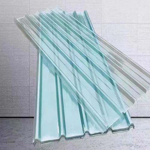 JFUTD Transparent Wellplatten,FRP-Tageslichtplatten,Wetterfest Wellbahn,Profilblech Trapezblech,Sonnenscheinplatte,für Carport-Gewächshaus,1,2mm dick, 3/4/6/9/12/15 Stück(4 Pcs,0.9x1.6m/35x63in)