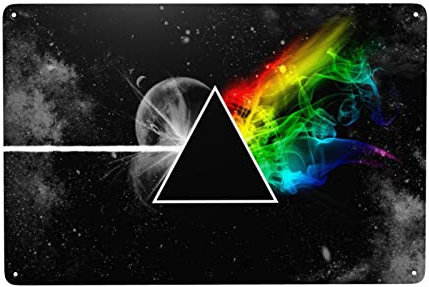 EZKYZTLW Pink Rainbow Floyd Blechschild, Kunstposter, Retro-Eisenmalerei, Wanddekoration, Kunstgeschenk, Café, Bar, Garage, Bauernhof, Dekoration, 20,3 x 30,5 cm